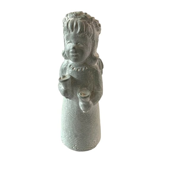 Isabel Bloom Concrete Sculpture Figure Statue Choir Angel Bells 5.75 in Tall 200 - Picture 1 of 6